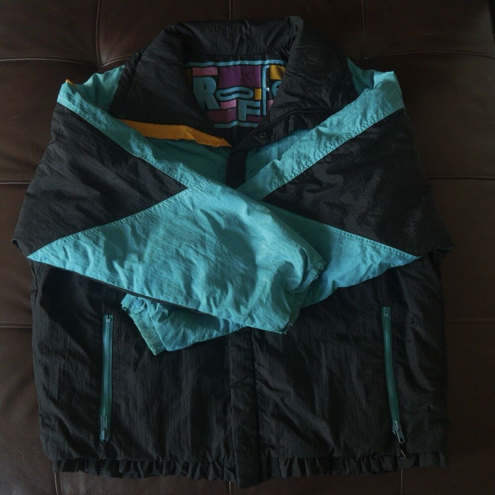 Vintage Roffe Demetre Ski Jacket Mens Size M Neon Vagabond Union Made In USA